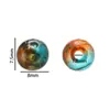 Cuentas Acrílicas Cepilladas de 8 mm Transparentes Coloridas Redondas Material para Bisutería DIY Cuentas Espaciadoras Retro Doradas