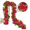 Flor Artificial de Venta Caliente Transfronteriza, Enredadera de Rosas, Planta Verde, Decoración de Tubería de Aire Acondicionado, Enredadera de Flor Artificial de Hoja de Peonía