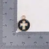 Colgante de Cruz Hueca Accesorios de Joyería Aleación con Goteo de Aceite Dijes Pequeños Accesorios Hechos a Mano para Manualidades Materiales para Pulseras Collares