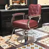 Silla Retro Pomada para Hombre Salón de Barbería Peluquería Silla Reclinable Afeitado Facial Permanente Coloración Asiento de Peluquería