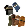 Calcetines de Media Pantorrilla para Hombre de Primavera y Otoño Rayados Modernos Largos Deportivos Transpirables Absorbentes de Sudor Estudiante Casual de Algodón Absorbentes de Sudor y Resistentes al Olor