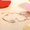 Pulsera Mariposa Jin Hongyu Plata de Ley Mori Celebridad de Internet ins Pulsera Corazón de Niña Primavera Nueva Pulsera de Diseño Nicho