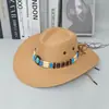 Roupa de Viagem para Campos de Grama para Fotos Chapéu de Cowboy Ocidental Chapéu de Palha com Proteção Solar de Verão Estilo Étnico Chapéu de Cavaleiro