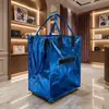 Bolsa de Viagem Dobrável Hulken Doméstica, Grande Capacidade, Mesmo Modelo da Jennie, com Tampa, Carrinho de Compras com Rodas