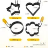 Conjunto de Ferramentas para Omelete de Aço Inoxidável, Modelo DIY para Omelete, Omelete em Forma de Coração, Ovo Poché, Bolinho de Arroz, Moedor