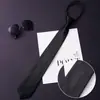 Corbata para Hombre de Negocios Cremallera Perezosa Fácil de Tirar Boda Traje de Novio Profesional Negro para Hombre Sin Nudo
