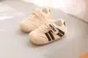 Zapatos de Velcro para Niños Pequeños Estilo Coreano, Zapatos Deportivos para Bebés, 0-3 Años, Zapatos Casuales para Niños y Niñas, Zapatos Individuales, Zapatos Rayados Antideslizantes