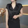 Dropshipping 2025 Nuevas Camisas de Verano de Manga Corta para Madres de Mediana Edad, Cárdigans Elegantes, Tops de Gama Alta para Mujeres que Reducen la Edad