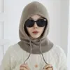 Cachemira 2026 Otoño/Invierno Nuevo Estilo para Mujer Calentador de Cuello con Protección para Orejas Bufanda Integrada con Capucha Pasamontañas Gorro Pulóver