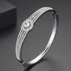 Pulsera de lujo de circón Jinse pulsera de latón nueva joyería exagerada de personalidad para damas Óvalo joyería al por mayor