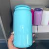 Vaso de vidrio de sublimación nuevo serie de colores navideños vaso de agua con pajita y tapa de plástico
