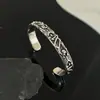 Pulsera de Calavera de Plata Tailandesa de Industria Pesada Vintage Ajustable Abierta Pulsera de Esqueleto Estilo Frío de Nicho Chapada en Cobre y Plata