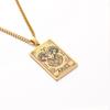 Collar de las Doce Constelaciones Europeo y Americano Transfronterizo Logo Colgante Militar Retro Hombre Tarot Acero Inoxidable Tarot