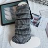 [Dropshipping] Meias de Tricô Outono/Inverno Novo Design Meias Preguiçosas com Nervuras Meias Quentes para Camadas