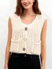 Nuevo Chal de Punto Grueso de Cuello Redondo de un Solo Botón para Mujer, Color Café Casual Holgado, Cardigan, Otoño/Invierno 2026
