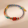 Pulsera Tejida a Mano de Pez Koi Zongzi Tendencia Nacional Festival del Bote del Dragón Pulsera de Cordón Colorida Unisex para Buena Suerte