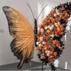 Decoración de ventana de exhibición de flores artificiales de mariposa gigante, soporte de mariposa floral, flor decorativa para accesorios de fotos y exhibición