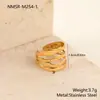 Anillo Abierto Multicapa de Acero Inoxidable Transfronterizo Estilo Europeo y Americano de Lujo Ligero con Patrón de Sol para Mujer, Diseño de Nicho Joyería de Alta Gama al por Mayor