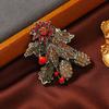 Cor Maillard outono e inverno acessórios para casaco trabalho pesado requintado broche de girassol broche de avelã vintage com incrustação de diamante