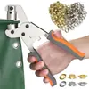 Perforadora para Ojales de Cortina, Herramienta Multifuncional para Perforar y Colocar Botones, Pinzas Integradas para Ojales de Lona, Pinzas Manuales para Ojales, Perforadora de Botones Portátil