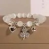 Cuatro Paquetes de kt Campanas de Corazón de Gato Pulseras diy para Mujeres Pulseras de Cuentas Hechas a Mano para Mejores Amigas Regalos para Estudiantes