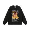 Camiseta de Manga Larga Estilo Americano Street Knocking Impresión Directa a Chorro Otoño Nuevo Estilo Lavada para Hombre Moda Nacional vintage Cuello Redondo Sudadera Fina