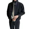 Chaqueta de lana para hombre, nuevo estilo otoño e invierno, versión coreana de moda, elegante y genial, abrigo corto grueso de lana--2 piezas