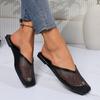 Pantuflas Baotou para Mujer 2026 Verano Nueva Moda Sandalias Perezosas Antideslizantes Simples de Malla Hueca Transpirable Zapatos de Mujer