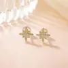 Yi Lu Yin Prata Esterlina S925 Banhado a Ouro Estilo Coreano Fashionável Personalidade Estrela Geométrica de Oito Pontas Superfície Brilhante Simples para o Dia a Dia Brincos Stud Brincos