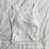 Colete Sweet Bow com bojo e alças, Pure Desire Summer Slim-Fitting Bottoming Design Sling All-In-One Cup Top