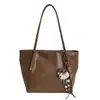 Bolsa de Ombro Feminina Grande Capacidade 2026 Nova Outono Vintage Estilosa Casual Tendência para o Trabalho Cor Sólida Bolsa Tote de Mão