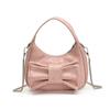 Bolsa de Mão Estilo Bolinho Nova Moda Verão 2025 Luxo Leve com Laço Corrente Estilo Ballet Bolsa de Ombro Transversal com Laço