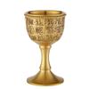 Copa Baifu de latón puro con relieve dorado, copa de agua retro de alta gama para el hogar, utensilios decorativos para vino, adornos de copa de una pieza