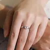 Anel de Prata Esterlina S925 Transfronteiriço Novo Zircônia Geométrica Design Simples Feminino Sentido de Alto Padrão Combinação de Anel de Diamante de Simulação