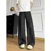 Calça reta estilo retro americano, corte curvo, nova coleção primavera 2026, modelagem solta, calça casual versátil de perna larga com caimento fluido