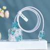 Adecuado para Cubierta Protectora de Cargador Apple 20W Cubierta para Cabezal de Carga Protector de Cable de Datos Dispositivo Anti-Mordidas Borde Dorado Cristal Mariposa Púrpura Transparente