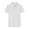 Camisa Polo de Manga Corta de Seda de Morera para Hombre de 200 g, Ropa de Trabajo Fresca y Transpirable, Bordado Personalizado, Fresca y Transpirable