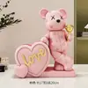 Porta-Canetas Ornamentado Urso Violento Desenho Animado Estilo Luxo Leve para Escritório Armazenamento de Mesa Decoração de Urso Estudante Volta às Aulas