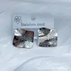 Nuevos Pendientes de Tachuela Irregulares Geométricos Retro Transfronterizos para Mujer Simples Versátiles Creativos Acero de Titanio Diseño Hidráulico Joyería al por Mayor