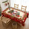 Mantel navideño con estampado de pino y renos, hecho de poliéster, mantel de decoración para fiesta con ambiente de vacaciones de invierno estilo americano