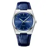 Reloj de Negocios Moderno Correa de Cuero Escala Simple Versátil Luminoso Alto Valor Moda Casual Reloj de Cuarzo para Hombres