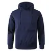 2025 Novas Moletons Quentes Masculinos e Femininos Casuais Cor Sólida Streetwear Pulôver Esportes Fitness Bolso Moletom Multi