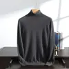Suéter de cachemira para hombre con cuello alto, 100% cachemira pura, nuevo suéter base de punto pullover de manga larga para otoño e invierno