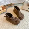 Botas para Niña 2026 Nuevo Otoño Botas de Piel con Suela Suave y Moño Botas Birkenstock Retro con Estilo para Niña Pequeña