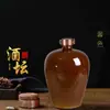 Jingdezhen Jarra de Vinho Cerâmica 2,5kg Coleção Particular Doméstica Garrafa de Vinho 2,5L Jarra em Forma de Ameixa 3 Jin 5kg Recipiente de Vinho Selado de Alto Padrão
