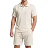 2026 Verano Transfronterizo Amazon Conjunto de Dos Piezas para Hombre Camiseta de Manga Corta Casual Camisa Polo de Solapa Conjunto de Shorts