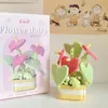 Suculento Ramo de Rosas en Maceta, Planta de Flores Eternas, Juguete Educativo de Ensamblaje, Regalo de Cumpleaños para Niña, Bloques de Construcción al por Mayor