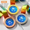 Medalla de Cristal Competición de Maratón Campeón Infantil Medalla de Oro Honor Estudiante Placa Metálica