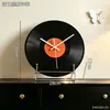 Reloj decorativo de lujo ligero estilo vintage para escritorio y decoración de sala de estar, adorno creativo moderno simple