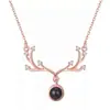 Regalo de Navidad Lenguaje del Amor Te Amo Collar Yulu Tú Alce Copo de Nieve Colgante de Aleación Venta al por Mayor